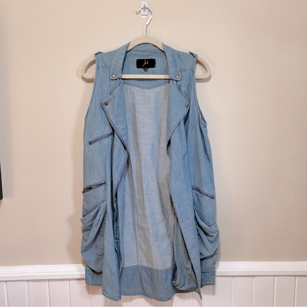 Jack denim cotton vest with zippers size small S